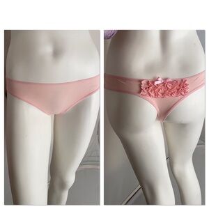 Yumark Pink ruffle thong panty S/M